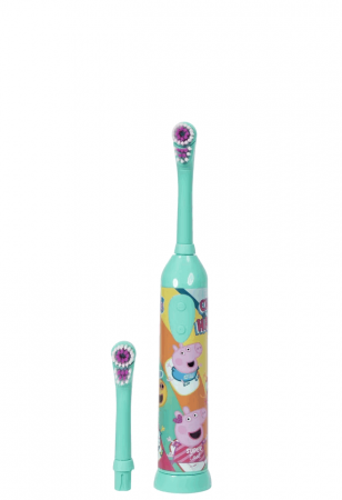 Periuta de dinti electrica pentru copii Karsten KAR0004, Peppa Pig, 1 treapta intensitate, 2 capete, Verde [0]