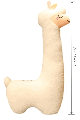 Pernă sub forma de Alpaca Plușată, O Îmbrățișare Moale, alb, 75 cm [2]