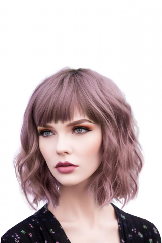 Îmbrăcăminte & Încălțăminte - Perucă Bob Scurtă Colorată, RODIISKY, rose gold, 35 cm