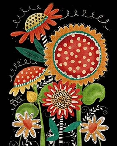 Jucării & Jocuri - Pictura pe Numere pentru Adulți, Floarea Soarelui, Vara Neagră, TISHIRON, 40x50 cm, AO1N