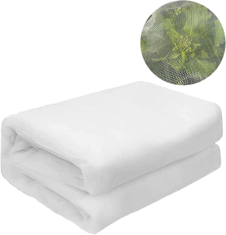 Grădină & Bricolaj - Plasă de grădină anti-insecte 2 × 9 m, Vocray, Plasă fină protecție plante, HDPE rezistent UV, Albă