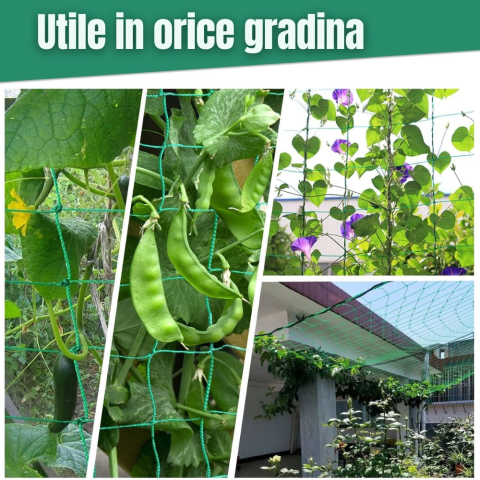 Plasa gradina pentru plante cataratoare, suport castraveti verde [4]