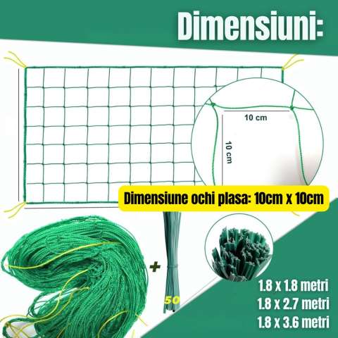 Plasa gradina pentru plante cataratoare, suport castraveti verde [2]