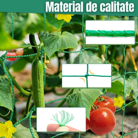 Plasa gradina pentru plante cataratoare, suport castraveti verde [3]