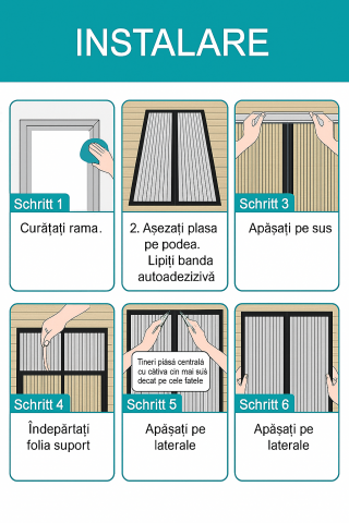 Plasa Magnetica pentru Usa, 140 x 210 cm, Protectie impotriva Insectelor, Inchidere Automata, Neagra [5]