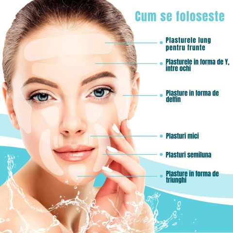 Plasturi faciali anti rid 256 bucati pentru frunte ochi si gura netezire piele [1]