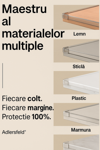 Protectie pentru colturi si margini Adlersfeld, 2 metri banda + 6 protectii pentru colturi, plastic transparent [1]