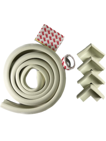 Casă, Grădină & Bricolaj - Protectii pentru Colturi si Margini, banda de 4 m si 8 colturi, Siguranta Copiilor, Spuma Premium, Densitate Ridicata, Banda 3M Inclusa