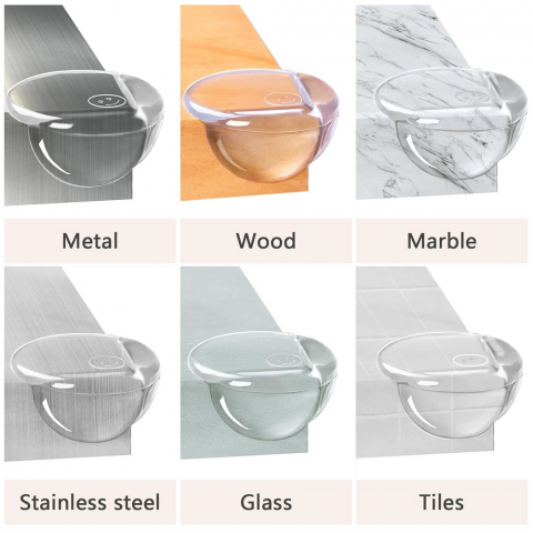 Set 8 Protecții Transparente Rotunde pentru Colțuri de Mobilier, AIXMEET, Siguranță pentru Bebeluși [3]