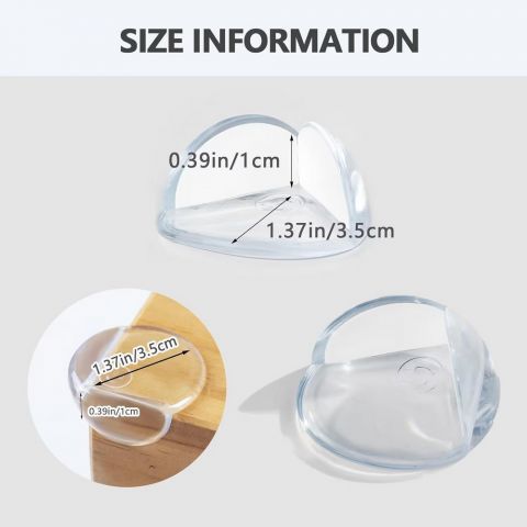 Set 8 Protecții Transparente Rotunde pentru Colțuri de Mobilier, AIXMEET, Siguranță pentru Bebeluși [1]