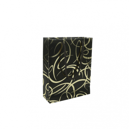 Rechizite, Birotică & Papetărie - Punga Cadouri 17 x 6 x 22 cm, Auriu / Negru, Clairefontaine