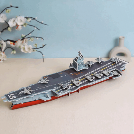 Jucării & Jocuri - Puzzle 3D navă de război portavion de 55x15x13cm, uss enterprise , 51 de piese