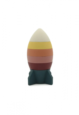 Jucării & Jocuri - Rachetă din Silicon Stivuitoare, multicolor, pentru bebelusi 6+ luni