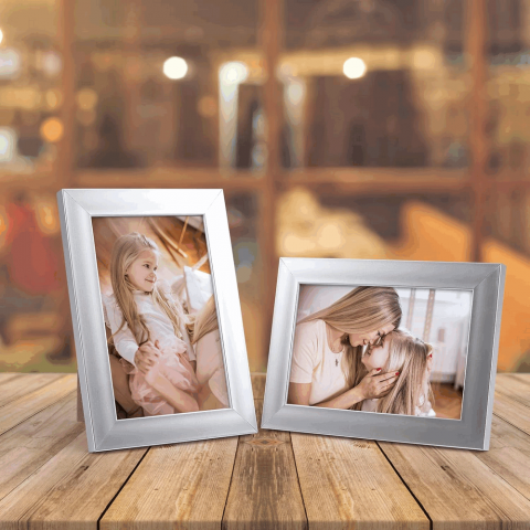 Rama Foto 10x15 cm cu Plexiglas pentru Poze 15x10 cm, Expunere pe Perete sau Masă, Argintiu, GX95 [2]