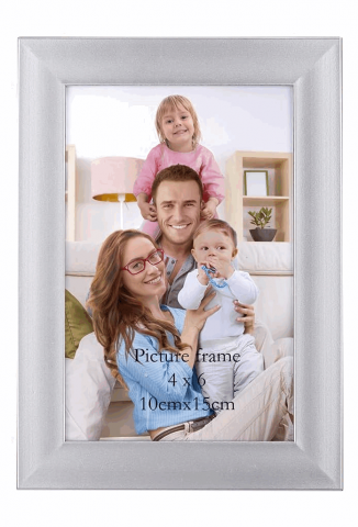 Rama Foto 10x15 cm cu Plexiglas pentru Poze 15x10 cm, Expunere pe Perete sau Masă, Argintiu, GX95 [0]