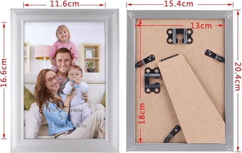 Casă, Grădină & Bricolaj - Rama Foto Giftgarden 13x18 cm cu Plexiglas pentru Poze 18x13 cm, Expunere pe Perete sau Masă, Argintiu
