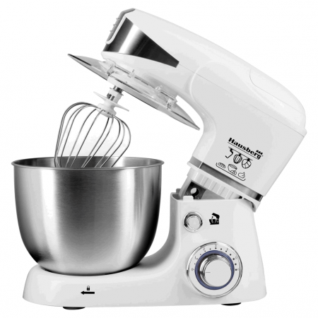 Robot de bucatarie multifunctional Hausberg HB-7605AB,1000W, Mixer, Blender, Tocat carne, Bol 5l, Alb [5]
