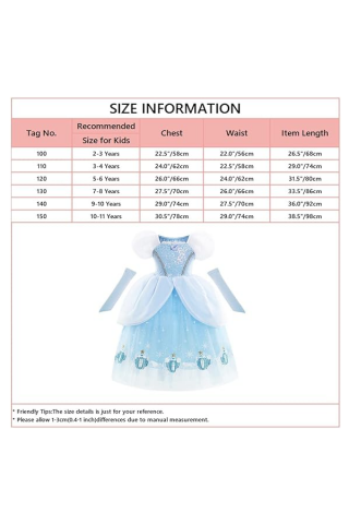 Rochie de Prințesă „Flower” pentru Fetițe, Mărimea 130 (7-8 ani), Albastru, bagheta, coronita, lantic + alte accesorii incluse in set [6]