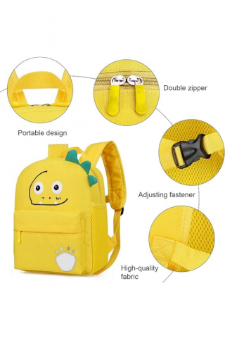 Rucsac Copii Happy Cherry, galben, Model Desen Animat, Potrivit pentru Grădiniță (1-3 ani) [5]