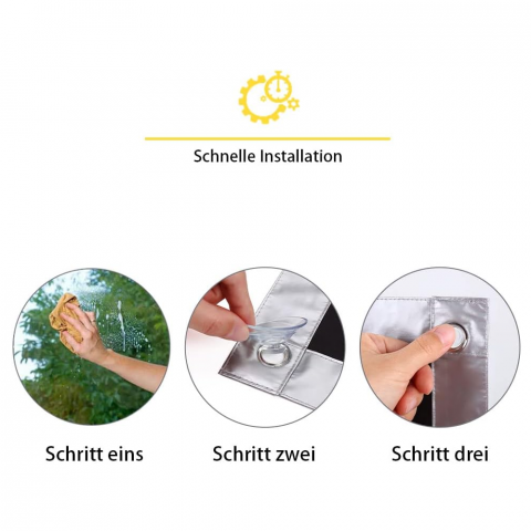 Rulou Opacizant 100% Blackout cu Ventuze, Fara Gauri, EUROHOME, Protectie Solara pentru Ferestre de Mansarda, Model Luna si Stele, Compatibil Velux Roto11/14 [2]