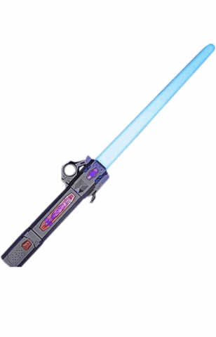 Sabie laser de jucarie Star Wars, 7 schimbari de culoare, cu efecte sonore, retractabila, reincarcabila prin USB, Argintiu [0]