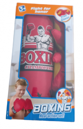 Sac de box cu manusi pentru copii, Boxing, 46x17,5cm [1]
