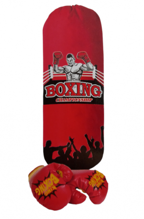 Sport & Travel - Sac de box cu manusi pentru copii, Boxing, 46x17,5cm