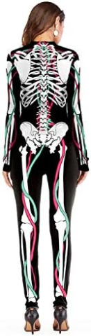 Salopeta Halloween, L, Elastica, Schelet cu Vene, Efect 3D si Realist, pentru Adulti [4]