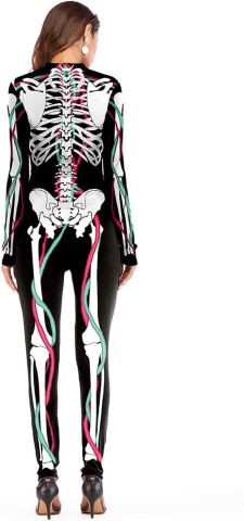 Salopeta Halloween, L, Elastica, Schelet cu Vene, Efect 3D si Realist, pentru Adulti [2]