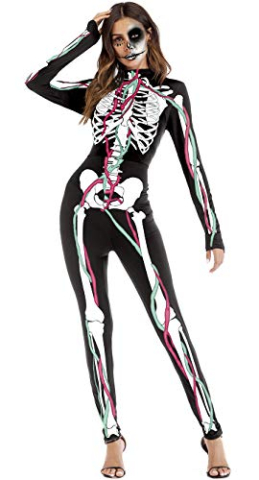 Salopeta Halloween, L, Elastica, Schelet cu Vene, Efect 3D si Realist, pentru Adulti [8]