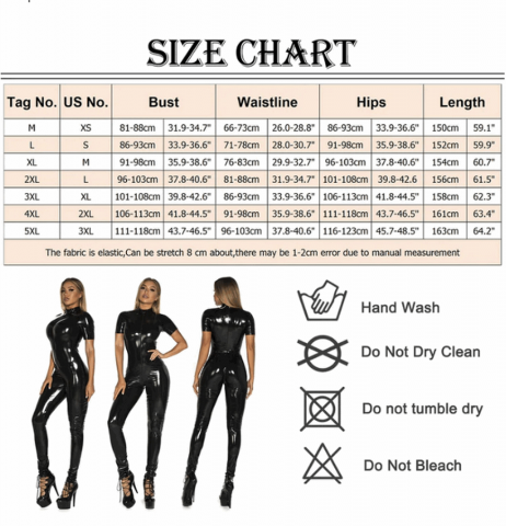 Salopetă Sexy din Latex SEAUR, Slim Fit Cosplay, Maneca Scurtă, Fermoar Frontal, Negru, pentru Club sau Petreceri de Noapte [1]