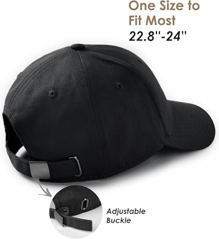 Șapcă Baseball Clasică pentru Bărbați, FURTALK, Mărime L (59,5 cm), Bumbac Spălat, Reglabilă, Neagră [3]