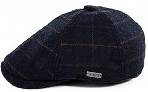 Accesorii barbati - Șapcă de Iarnă din Lână pentru Bărbați, Comhats, Model Gatsby, Stil Duckbill, Căptușită, Mărime L (59–60 cm), Culoare Bleumarin (Navy)
