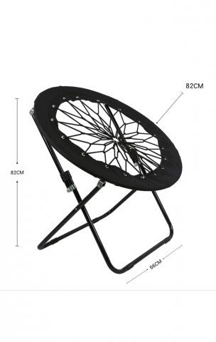 Scaun de camping pliabil rotund, Bungee Dish Chair, diametru 82 cm, negru [1]