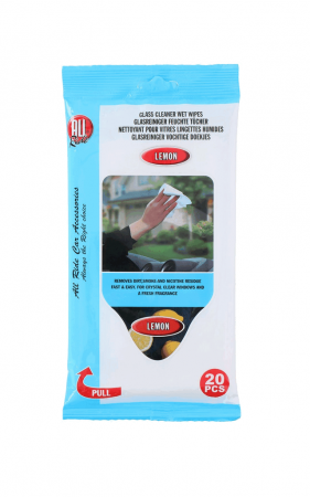 Auto - Servetele umede parfumate pentru curatarea parbrizului,  All Ride, Lamaie 20buc