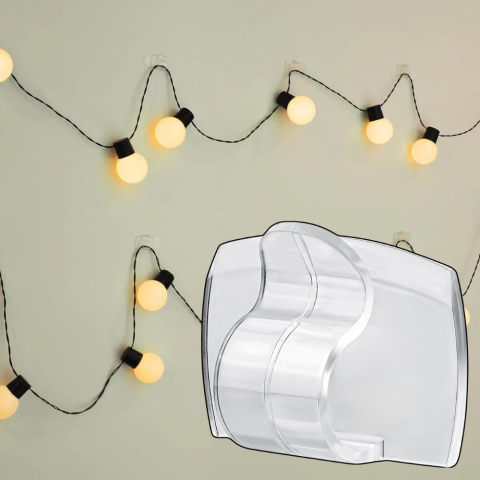 Casă, Grădină & Bricolaj - Set clipsuri transparente cu benzi adezive pentru cabluri si lumini fara urme pe perete