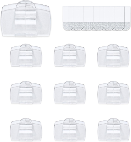 Set clipsuri transparente cu benzi adezive pentru cabluri si lumini fara urme pe perete [2]