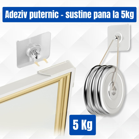 Set 10 Cuie cu Adeziv pentru fixare tablouri si rafturi, Fara gauri in pereti, 6x6 cm [2]