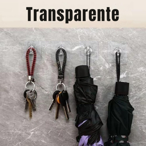 Set 10 Cuiere cu Adeziv, Fara gauri in pereti, Transparente, Rezistente, 6x6 cm [4]