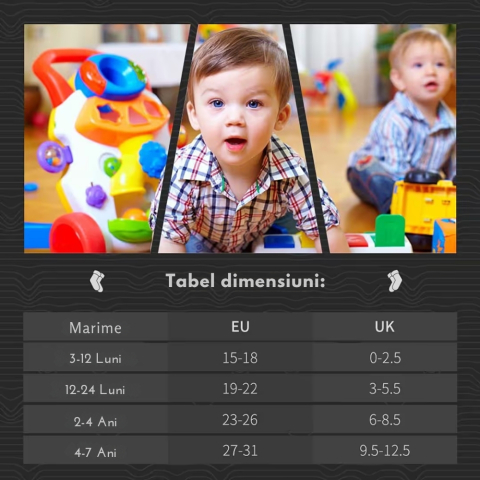 Set 10 perechi sosete antiderapante copii bumbac multicolor cu talpa silicon 12-24 luni [4]