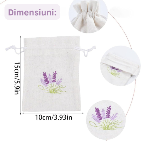 Set 10 saculeti bumbac cu snur reutilizabili – pentru lavanda, bomboane sau bijuterii [1]