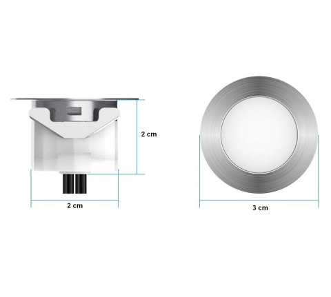 Set 10 Spoturi LED Încastrate pentru Pardoseală, 30mm, RGB, Control Inteligent WiFi prin Tuya App, Etanș IP67, Tensiune Joasă, Chesbung [3]