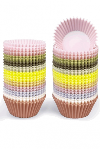 Bucătărie - Set 12 forme de copt briose din silicon, 7.6 x 7.6 x 3.3 cm, multicolor