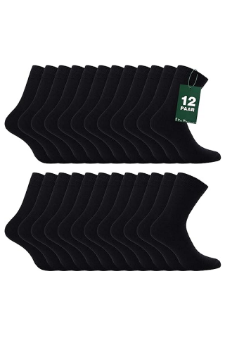 Îmbrăcăminte & Încălțăminte - Set 12 perechi de sosete, Fullluwaa, lungi, din bumbac moale, 5 x negru, 5x bleumarin, 2x albastru, 47-50