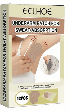 Set 12 plasturi anti-transpiratie, autoadezivi, LDREAMAM, maro [0]