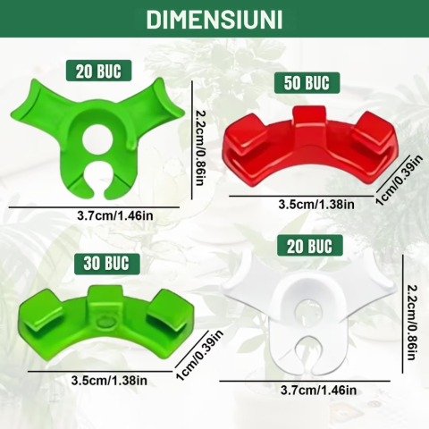 Set 120 cleme de indoire pentru plante 90 grade antrenament stres redus sustinere tulpini [1]