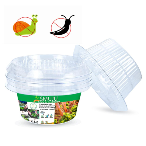 Grădină & Bricolaj - Set 10 inele transparente pentru protectia plantelor impotriva melcilor si limacsilor.