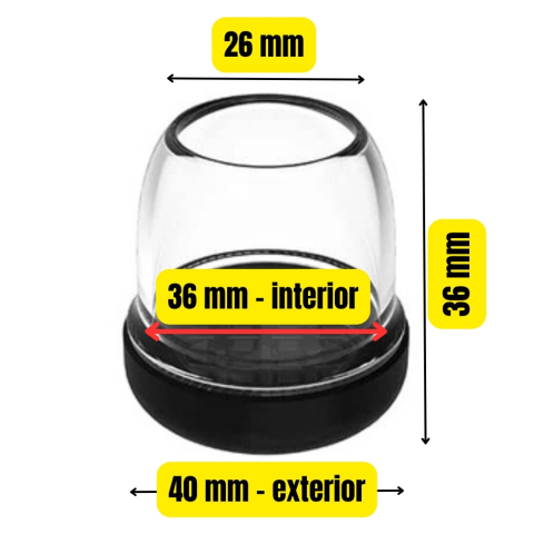 Set 16 protectii picioare scaun Ø28-36 mm, rotunde, Negru + Transparent, cu baza anti frecare pentru covor si mocheta [1]
