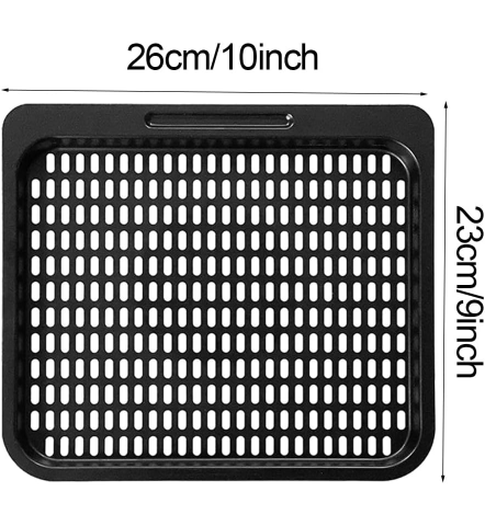 Set 2 accesorii pentru friteuza cu aer cald, dreptunghiular , Otel carbon, 26x23 cm, Negru [1]