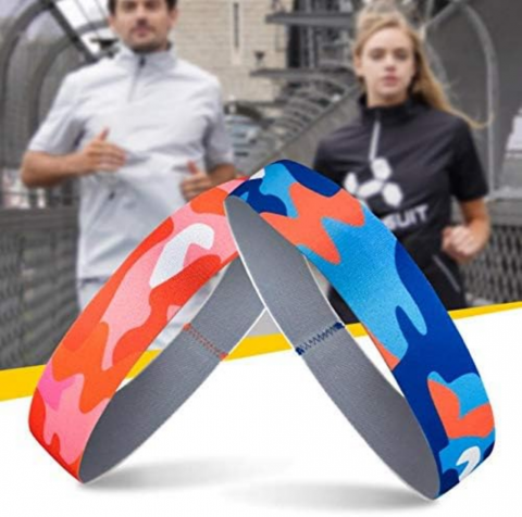 Set 2 Benzi elastice pentru par, sport, pentru femei si barbati, ideala pentru yoga, alergare si antrenamente in aer liber, 3.5 cm latime, multicolor [1]